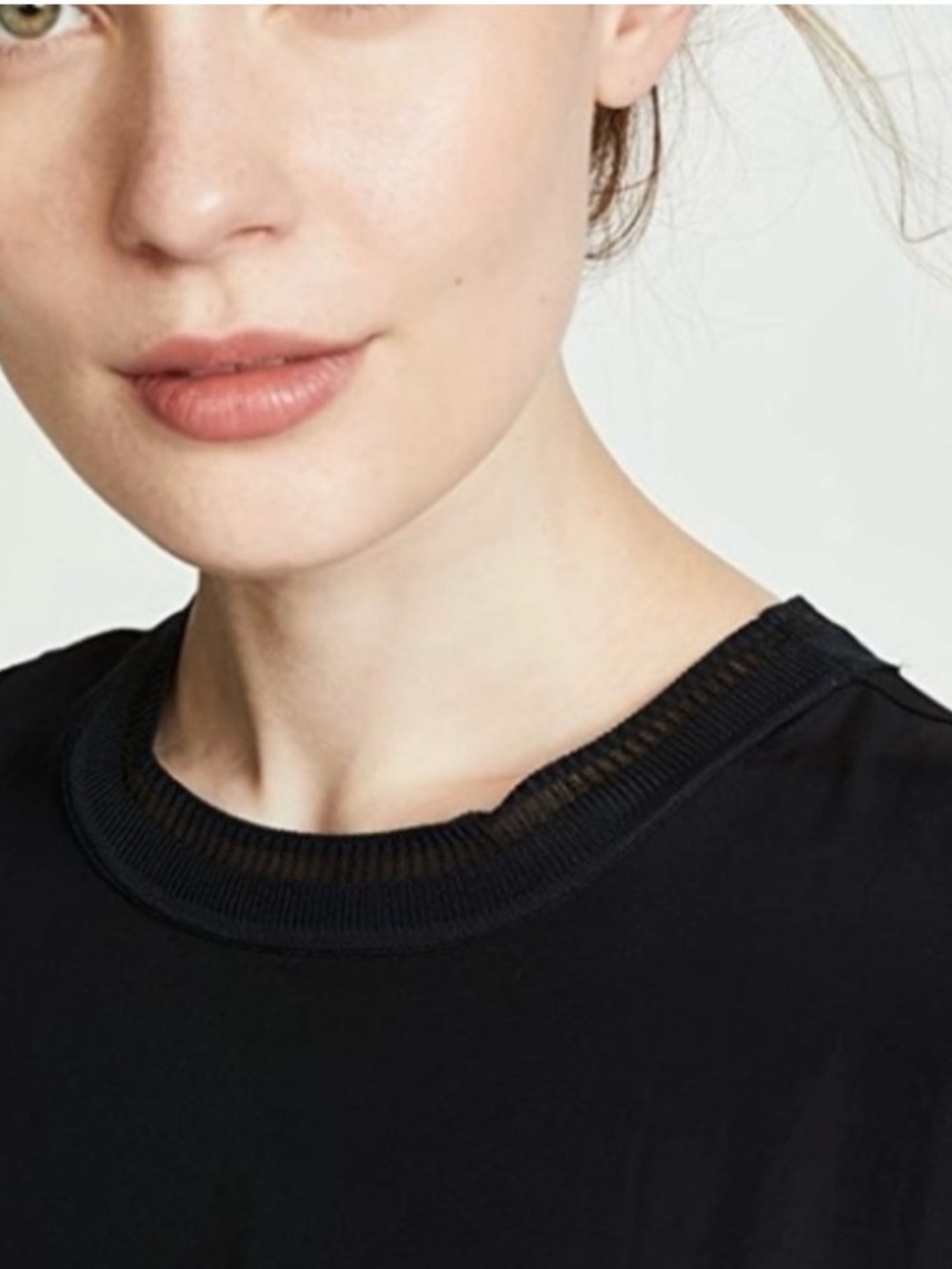Vince Black Rib Trim T-Shirt Shift Dress Pockets Large